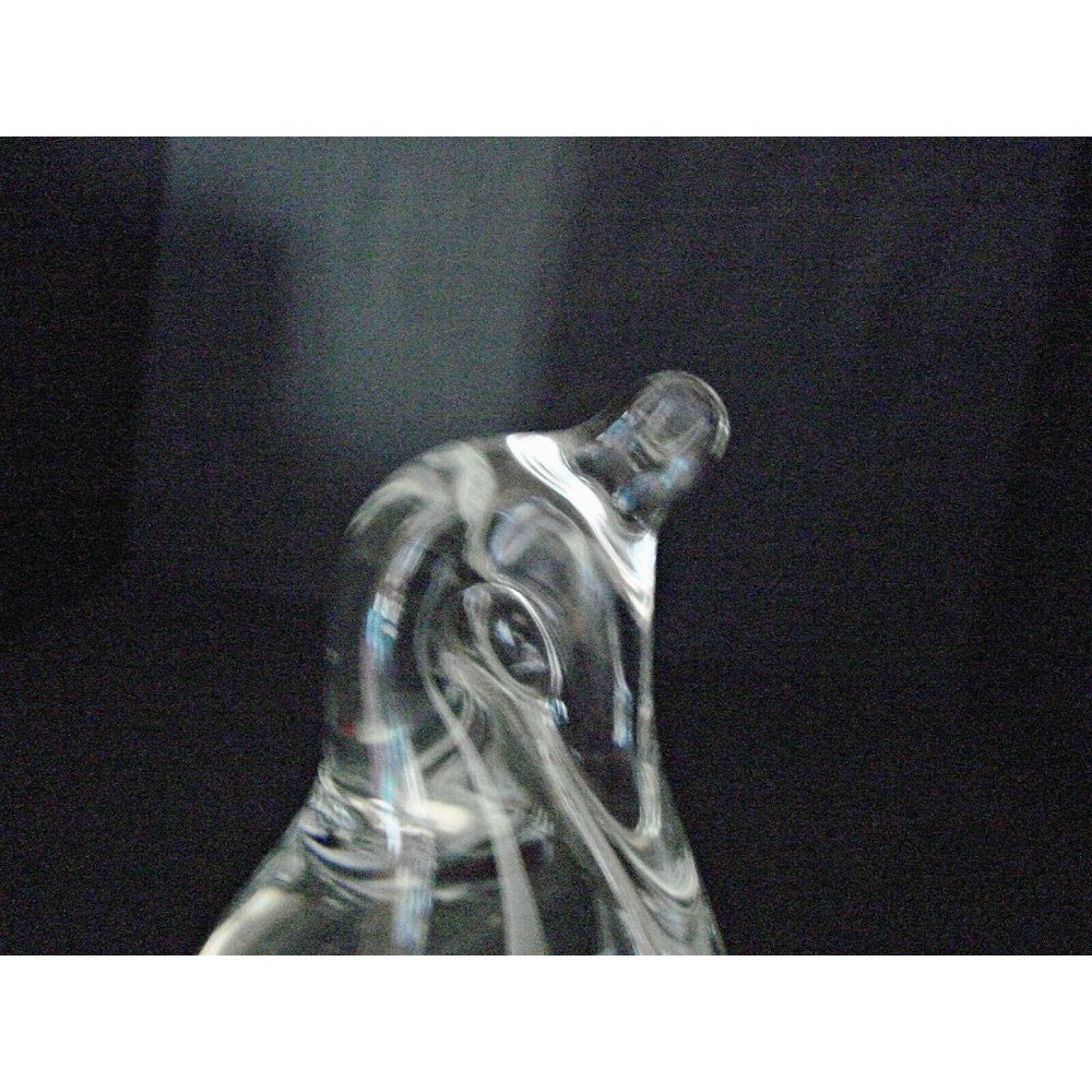 Clear Glass Penguin Figurine with Red Fish Inside Belly Artisan Paperweight Deco - Picture 12 of 12